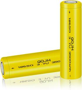 Qojh 313019820881 2pack 18650 Battery 3500mah 3.7 Volt Rechargeable Flat Top For Remote Co