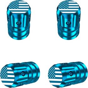 Quarkace 745028844426 American Flag Tire Valve Caps - 4 Pack Metal Stem For Car Truck Suv