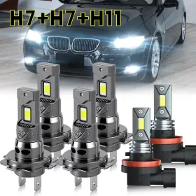 H11-a14 Quayub Qua-h7 H7 Led Headlights Hi/low Beams Fog Lights Bulbs 6500k - Pack Of 6 For Bmws