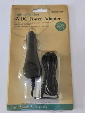 273-1855 Radioshack Lighter Socket 3vdc Car Power Adapter