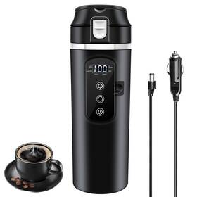 Rauwseul Hj-6100a Dc 12v/24v Car Travel Electric Kettle 400ml Heating Mug With Anti-spill