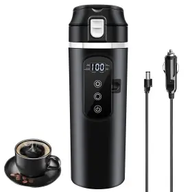 Hj-6100a Rauwseul Dc 12v/24v Car Travel Electric Kettle 400ml Heating Mug With Anti-spill