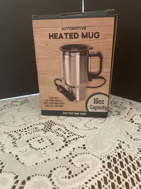 Rave International 810136140682 Automotive Heated Mug 12 Volt 16 Oz Spill Proof Dirty Dog Garage
