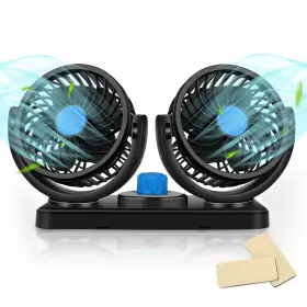 Fan1203xt1 Rifrafs Car Fan 360 Degree Rotatable Fans 12v Dc Electric 2 Speed Dual Head Q