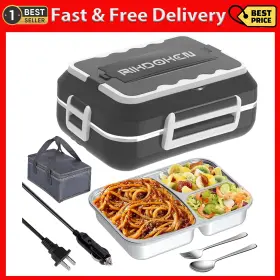 Rikdoken 445015858896 60w Faster Heat Electric Lunch Box Heater For Car Truck Work Home 12v 24v 110