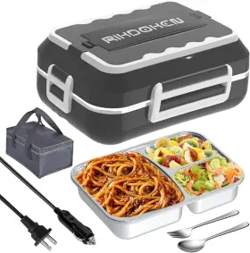 Rikdoken 711181223118 60w Faster Heat Electric Lunch Box Heater For Car Truck Work Home 12v 24v 110v