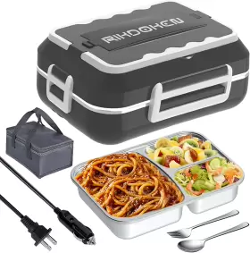 Rikdoken 726084799073 60w Faster Heat Electric Lunch Box Heater For Car Truck Work Home 12v 24v 110v