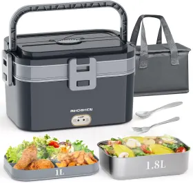 Rikdoken 797422032770 80w Faster Heat Electric Lunch Box Heater 2.8l Large Double Layers For Car Truck