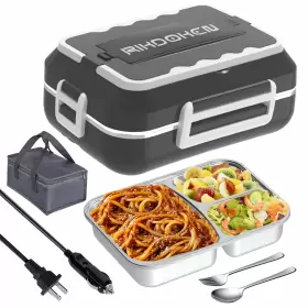 Rikdoken 797442441675 60w Faster Heat Electric Lunch Box Heater For Car Truck Work Home 12v 24v 11
