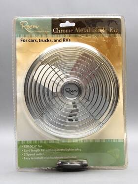 Roam 26211 Chrome Metal Blade Fan Nos 12v Dc 6ft For Cars Trucks And Rvs 10ft Cord