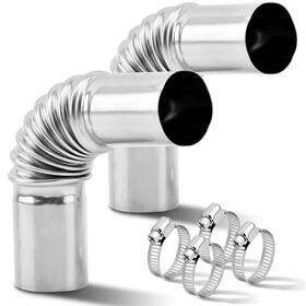 Rodishomm Fbarolh00035 2pcs Diesel Heater Exhaust Pipe With 4 Clamps Accessories Sta Inch