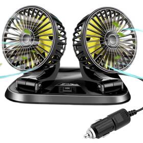 Royadve 768469141169 12v Car Fan 360 Degree Rotation 2 Speed Adjustable 5 Inch Portable Auto Co
