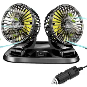 Royadve 768469141169 12v Car Fan 360 Degree Rotation 2 Speed Adjustable 5 Inch Portable Auto Co