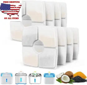 Samanija 445004832814 8-pack Cat Water Fountain Filter Replacement Filters For Veken 84oz/2.5l Pet