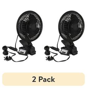 See The Packaging 316466485 2 Pack Black 12-volt 6 Inch Car Clip-on Or Dash Mount Fan