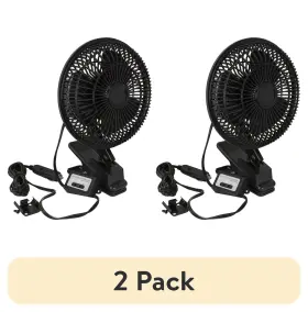 316466485 See The Packaging 2 Pack Black 12-volt 6 Inch Car Clip-on Or Dash Mount Fan