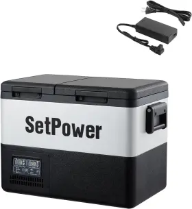 Pt35 Setpower 695635598307 Car Refrigerator With Ac Adapter 35l Dual Zone Portable Freezer 12