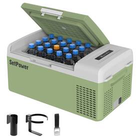Setpower Fc15 Ac-green-fba Fc15 Portable 12v Refrigerator -4 -68 Fast Cooling Car 15l/15