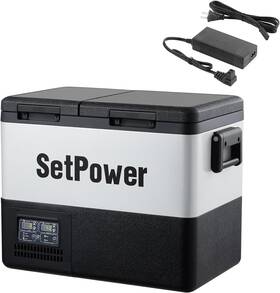 Setpower Pt45 Electric Cooler Car Refrigerator With Ac Adapter 45l Dual Zone Portable Freezer