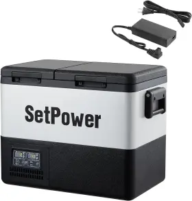 Pt45 Setpower Electric Cooler Car Refrigerator With Ac Adapter 45l Dual Zone Portable Freezer