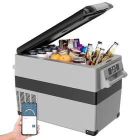 Simzlife Zx-cf-45-s 12v Electric Car Refrigerator 48 Quart Rv Freezer Fridge Dc And Ac Gray
