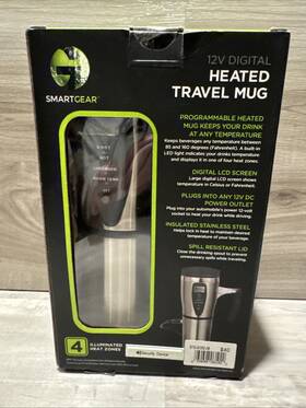 Smart Gear Stg-6192-jb Programable 12v Digital Heated Stainless Steel Mug-car Charger New