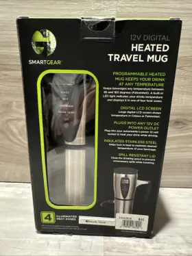 Stg-6192-jb Smart Gear Programable 12v Digital Heated Stainless Steel Mug-car Charger New