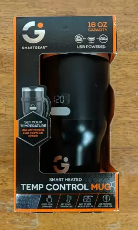Smartgear 030698068259 Digital Heated Temp Control 16oz Travel Mug New 3 Amp Usb-c 12v Power