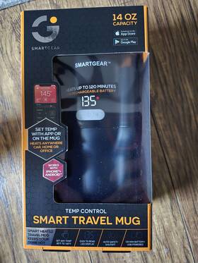 Smartgear 030698069157 Digital Heated Temp Control 16oz Travel Mug New 3 Amp Usb-c 12v Power
