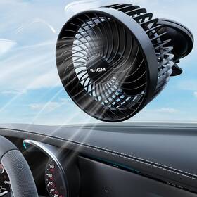 Srigm 313021329365 12v Car Fan With Power Outlet - 360 Adjustable Head And Super Strong Suct