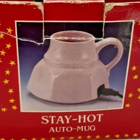 802336 Stay-hot Auto-mug 1990 Ron Gorden Stoneware Vintage