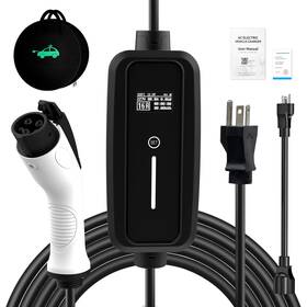 Subsun 1b16171617zlf Portable Level 1 And 2 Ev Charger For All Non-tesla Evs 16a 110v-240v 17ft Cord