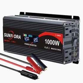 Sunivora Sunivora-msw-1000w-yjxbk 1000 Watt Car Power Inverter 12v Dc To - Fast Charger Pd Black