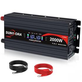 Sunivora Sunivora-msw-2000w-phb 2000 Watt Power Inverter 12v Dc To 110v/120v Ac Converter Black