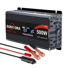 Sunivora-msw-500w-yjxbk Sunivora 500 Watt Car Power Inverter 12v Dc To - Fast Charger Pd Black