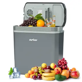 Zfr002gy-11 Sunvivi Electric Cooler And Warmer With Handle 21 Quart Portable Thermoelectric Car Refrig