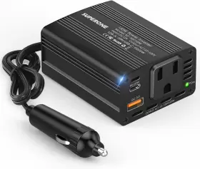 Hsc-108a Superone 150w Car Power Inverter Dc 12v To 110v/120v Ac Outlet Square