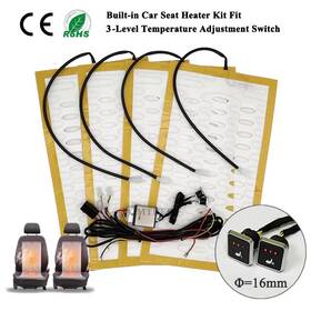 Supreme-goodsoutlet 705353329326 Universal Built-in Car Seat Heater Kit Fit 2 Seats 12v Alloy Wire Heating Pads 3