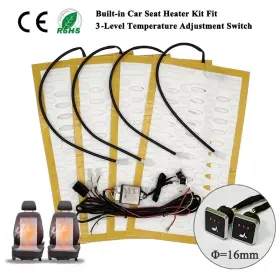 Supreme-goodsoutlet 705353329326 Universal Built-in Car Seat Heater Kit Fit 2 Seats 12v Alloy Wire Heating Pads 3