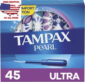 Tampax 313015290251 Pearl Tampons With Leakguard Braid Ultra Absorbency Unscented 45 Count