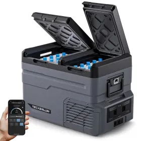 Txa35 Tecxerllon 12 Volt Car Refrigerator Dual Zone Electric Cooler 40 Quart Portable Freezer