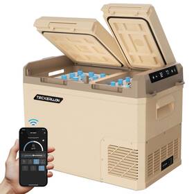 Tecxerllon Txb45 12 Volt Car Refrigerator 35 Quart Dual Zone Portable Fridge Freezer With App