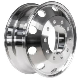 Thewheeldepot T076a 22.5x8.25 Forged Aluminum Truck Wheel 10 Lug Hub Pilot Machined Bright Silver