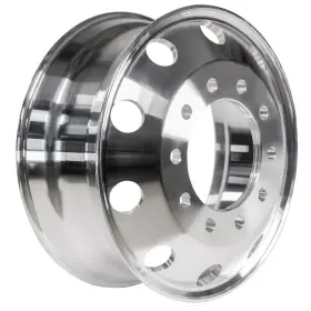 T076a Thewheeldepot 22.5x8.25 Forged Aluminum Truck Wheel 10 Lug Hub Pilot Machined Bright Silver