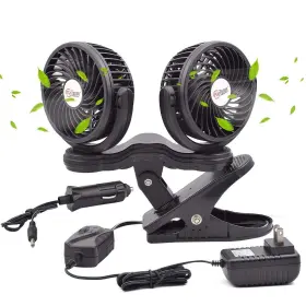 Tn Tonny 001594037681 Dual Head Clip Fan 4 Inches Electric Car Fans 360 Rotatable 12v Cool Inch