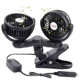 Tn Tonny 446621870044 Flexible Dual Head Car Fan 4 Inches Electric Clip Cooling Fans 180 Rota