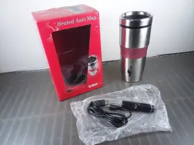 61849-65 Totes Heated Auto Mug 14 Oz Size Stainless Steel/pink Usb Or 12v Cig Adapter