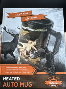 Totes/ Outdoors 814190024179 Heated Auto Mug 16 Oz Camouflage With 12v Adapter New In Box