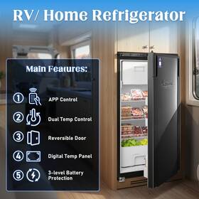 Toyandona 034141800861 93l/98 Quart Rv Refrigerator 110v With Freezer For Camping Motorhome And Campervan