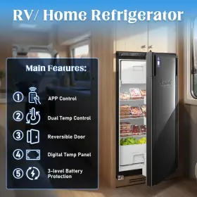 Toyandona 034141800861 93l/98 Quart Rv Refrigerator 110v With Freezer For Camping Motorhome And Campervan